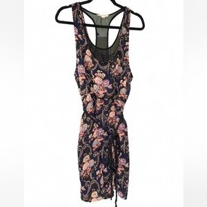 Floral Sleeveless Dress with Tie detail
